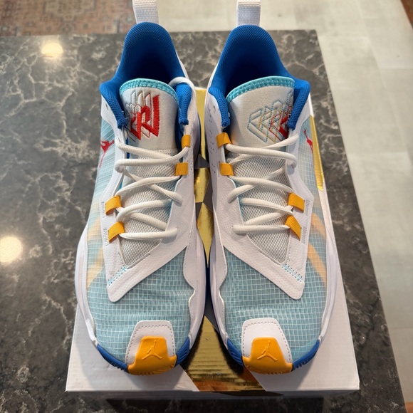 NEW Air Jordan Westbrook One Take 4- White/Chile Red-Lagoon Pulse (DO7193 164) - Picture 4 of 10